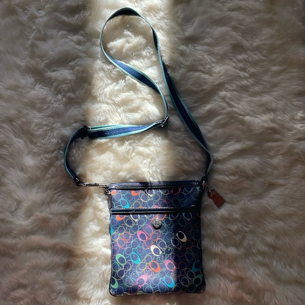 Colorful Coach Chelsea Signature bag side crossbody purse colorful classic c
